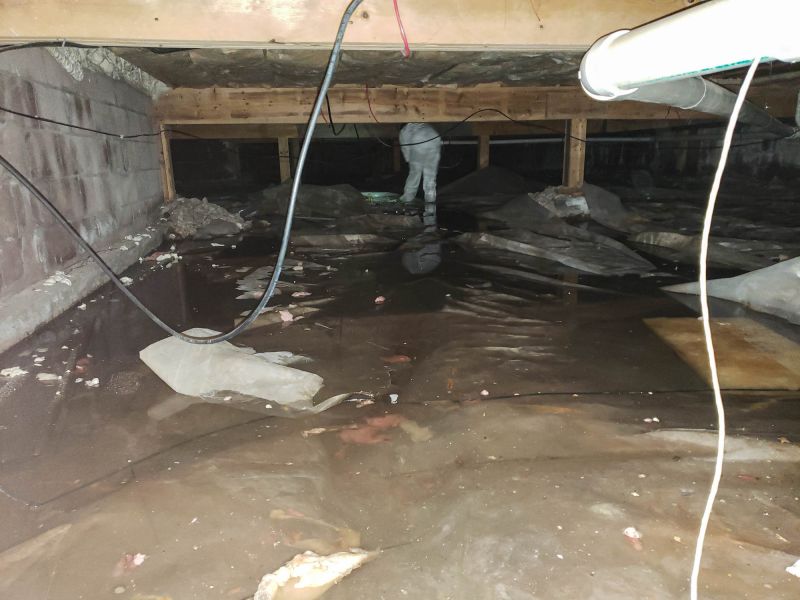 Unsealed Crawlspace with Moisture Issues